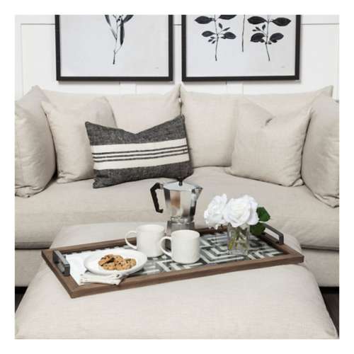 Mercana Fantuz Wood and Glass Serving Tray