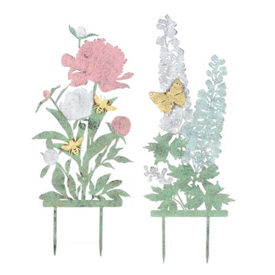 Midwest-CBK Cut-Out Flower w/Butterly & Bees Garden Stakes