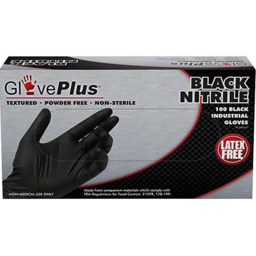 GlovePlus Powder Free Black Nitrile Gloves