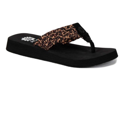 leopard print yellow box flip flops