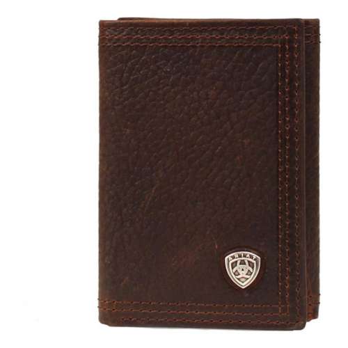 Ariat Men's Brown Triple Stitch Bifold Passcase Bifold Wallet