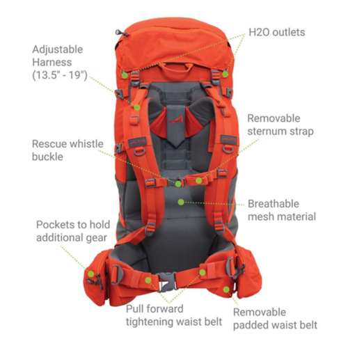 ALPS Mountaineering Red Tail 65 Backpack logo plaque quilted bag Black Witzenberg Sneakers Sale Online