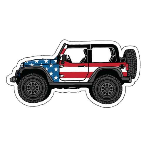 Buck Wear Jeep USA Flag Sticker Sticker