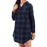 Women's Old Ranch Plaid Night 24 Long Sleeve Button Up Shirt - Thumbnail 3 of 4