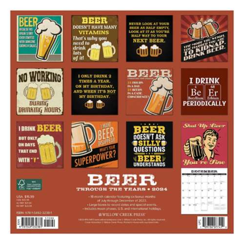 Willow Creek Press Beer Through The Years 2024 Calendar