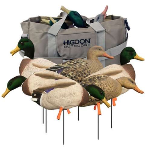 Higdon Magnum Full-Body Mallard, Variety Pk, Flocked Heads + Bag