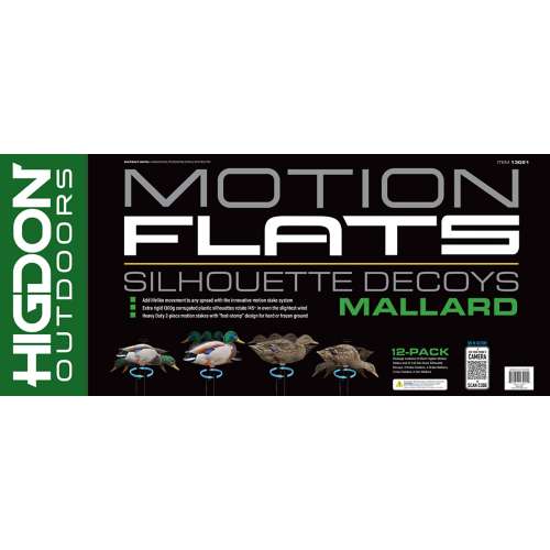 Higdon FLATS Mallard Motion Silhouettes Decoys 12pk