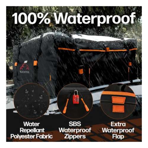 RoofPax 23 cft. Extra Waterproof Car Rooftop Cargo Carrier Bag, Heavy Duty,  6 Safety Hooks Included