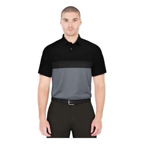 Men's PGA Tour Textured Color Block Print Golf Polo