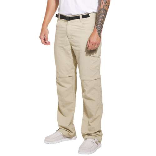 Men's World Famous Sports Quest Zip Off Convertible Pants Small Khaki