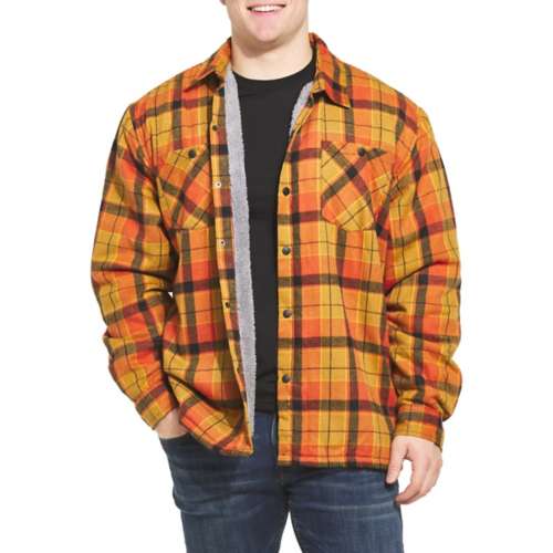 Avalanche Men's Sherpa Lined Fleece Shirt Jacket With Pockets 