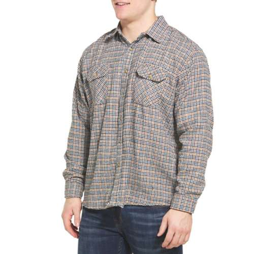 Men's American Outback Plaid Flannel Long Sleeve Button Up Shirt