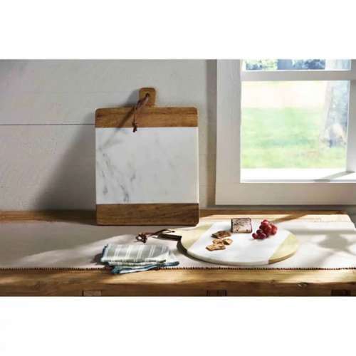 Mud Pie  Square Marble And Wood Board