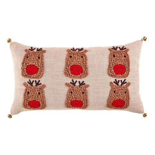 Mud Pie Reindeer Pom Nose Pillow