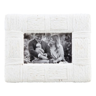 Mud Pie White Rope Woven Frame