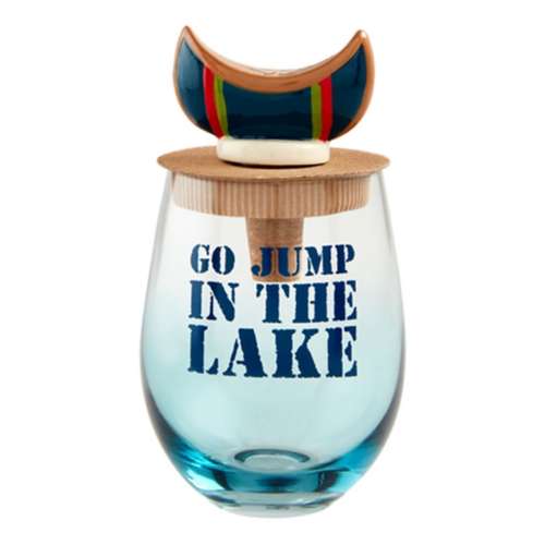 Mud Pie Jump Lake Wine Glass Set