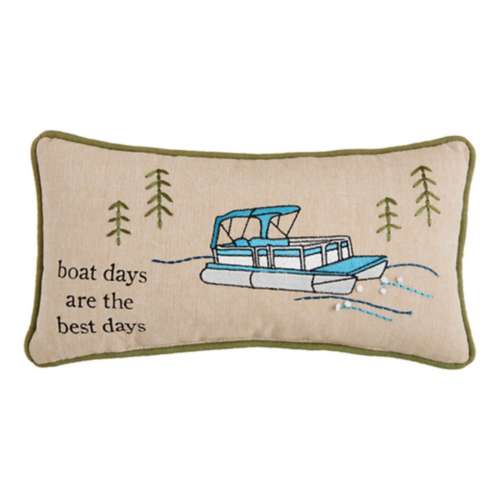 Mud Pie Boat Days Embroidered Pillow