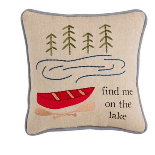 Mud Pie Find Me Embroidered Pillow