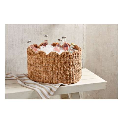Mud Pie Scallop Woven Party Tub