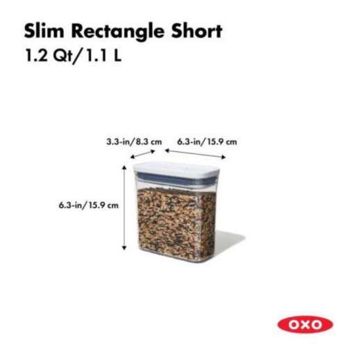 OXO POP Container - Slim Rectangle Short (1.2 Qt.)