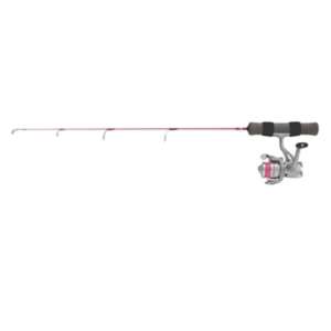 QualyQualy Ice Fishing Rod and Reel Combo 26 Inch and Rod Holder with  Fishing Bells and Ground Anchor