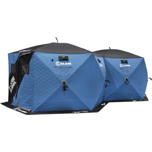 Clam ice outlet shelters