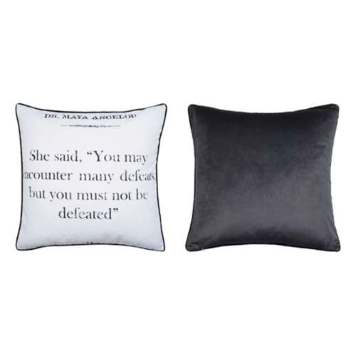 StyleCraft Home Collection DANN FOLEY LIFESTYLE  Double Sided Pillow  Angelou Quote Print and Gray Velvet