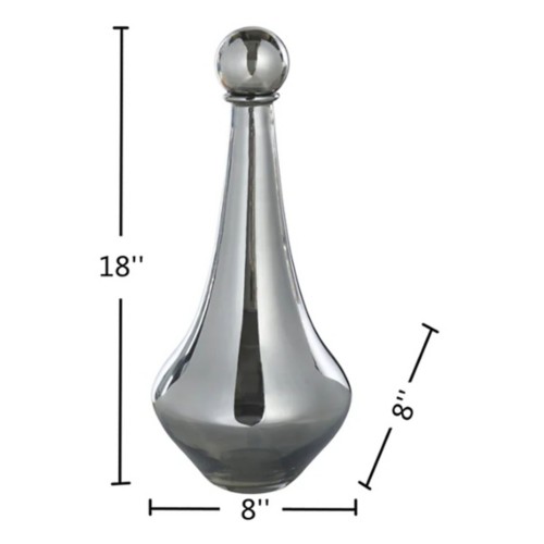 StyleCraft Home Collection Smoke Gray Plated Glass Bottle - Primary Image