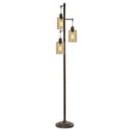 StyleCraft Home Collection Bronze with Champagne Pendant Dimpled Glass Floor Lamp