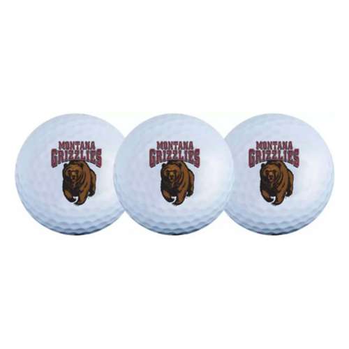 Team Effort Montana Grizzlies 3 Pack Golf Balls
