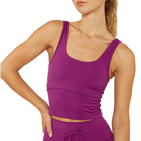 Women's Cream Yoga Ali Sports Bra Large Rose Violet