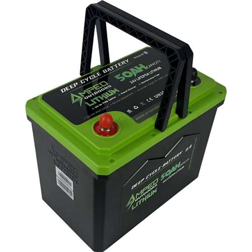 Amped Outdoors 24V 50Ah Trolling Motor Lithium Battery with Charger