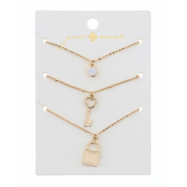 Women's Jane Marie Trio Lock Necklaces product image