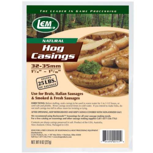 LEM Natural Hog Casings (1.5 in.) 8 oz. Bag