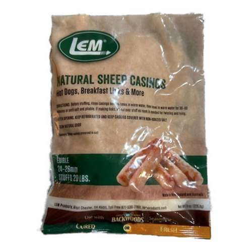 LEM Products 243 5 Oz. Vacuum Sealed Bag- Sheep Casings for 15 Lbs