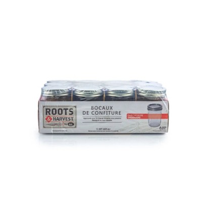 Roots & Harvest 8 oz Canning Jars Regular Mouth 12 Pack