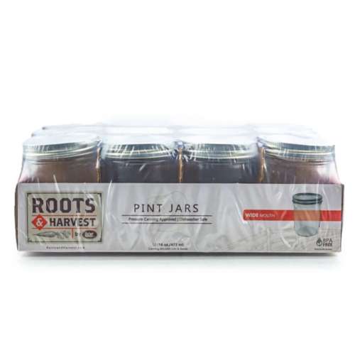 Roots & Harvest Pint Canning Jars Wide Mouth 12 Pack