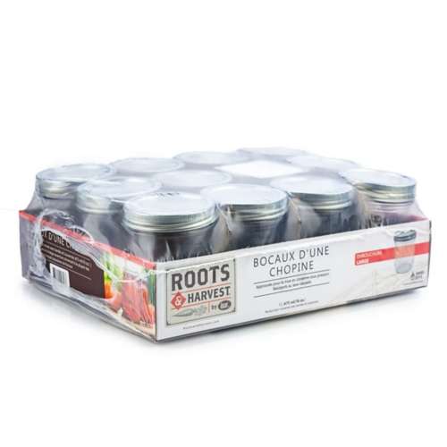 Roots & Harvest Pint Canning Jars Wide Mouth 12 Pack