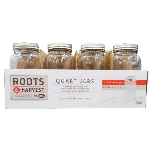Roots & Harvest Quart Canning Jars Regular Mouth 12 Pack