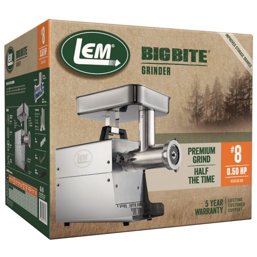 LEM BigBite #8 Stainless Steel Meat Grinder - Primary Image
