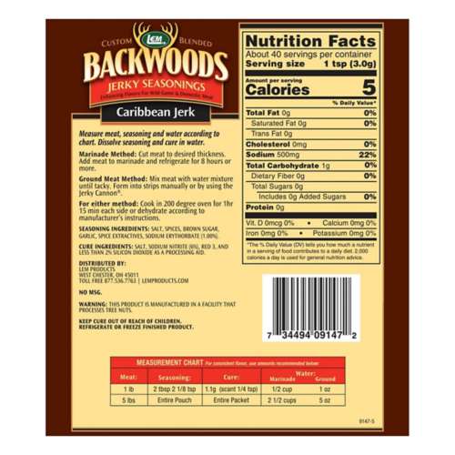 LEM Backwoods Carribbean Jerk Jerky Seasoning