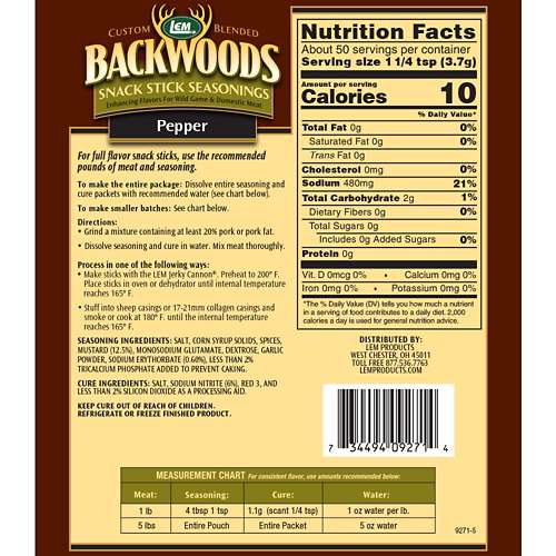 LEM Backwoods Pepper Snack Stick Seasoning