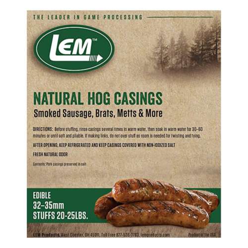 LEM Natural Hog Casings (1.5 in.) 8 oz. zipped Bag