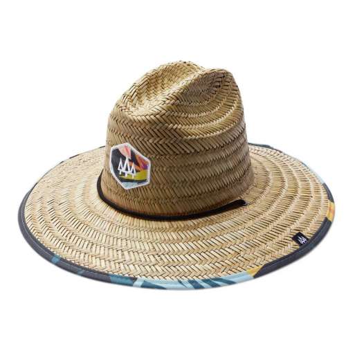 Adult Hemlock Hat Co Printed Brim Straw Hat