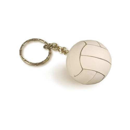 Tandem White Volleyball Keychain