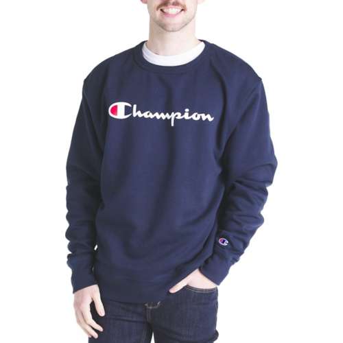 Men's Champion Script RUFFLED Crewneck Sweatshirt