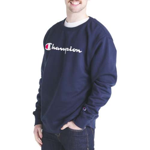 Men's Champion Script RUFFLED Crewneck Sweatshirt