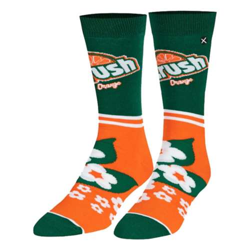 Men's ODD SOX Crush Orange Half Stripe Crew Socks