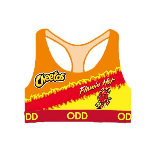 Women's ODD SOX Hot Cheetos Sports Bra Medium Orange