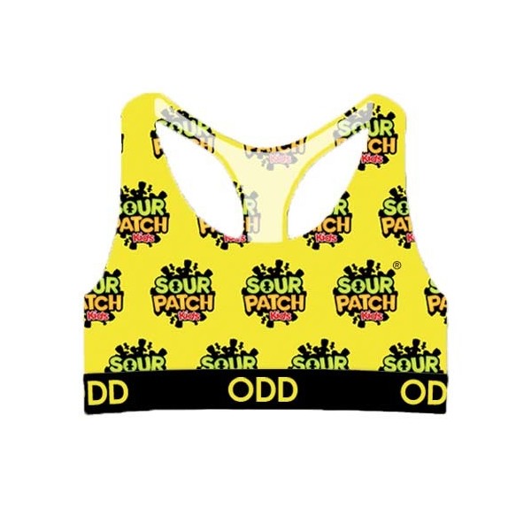 Women's ODD SOX Sour Patch Kids Sports Bra Large Yellow